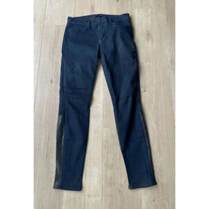 J Brand Dark Denim and Black Leather Womens Pants size 31
